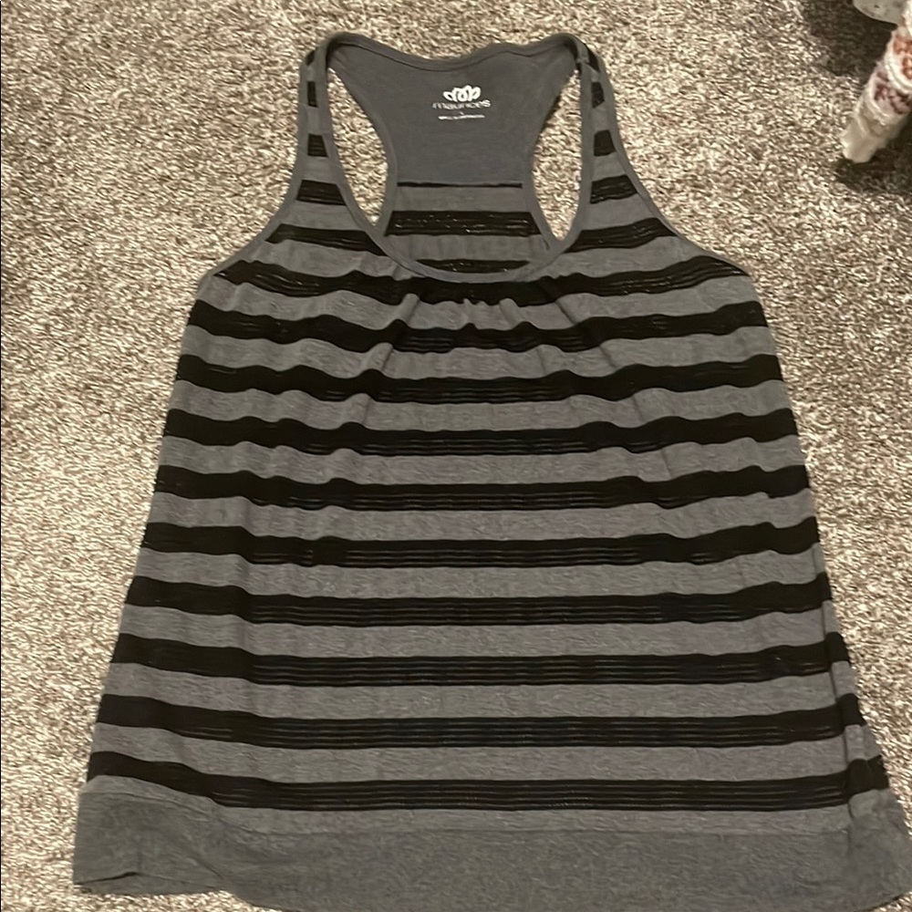 Maurices Black and Gray Racerback Tank Top